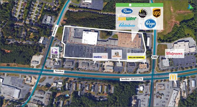 Jonesboro GA: Crossroads South - Retail Space For Lease - DLC